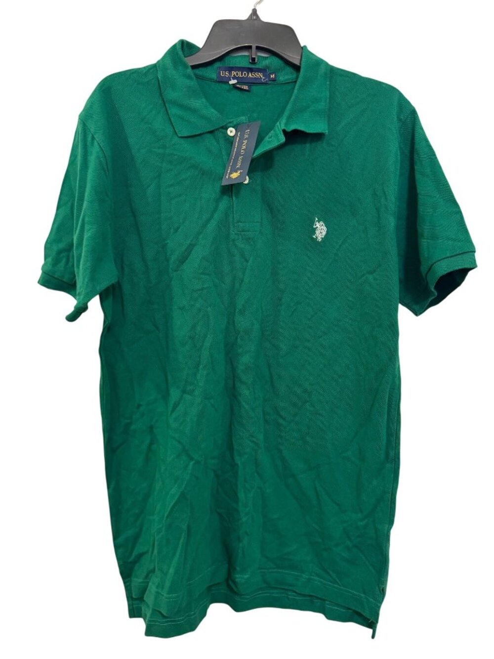 U.S. Polo Assn. Mens Green Polo Shirt Size M NWT 100% Cotton